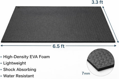 7' 3', 7mm Japard Large Workout Exercise Mat x Extra Wide Pilates Mat Thick EVA Foam, Non-Slip Home Gym Floor Mat