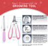 GOESWELL Dog Brush for Shedding - Double Sided Undercoat Rake for Dogs & Cats - Grooming Tool Kit with Nail Clippers