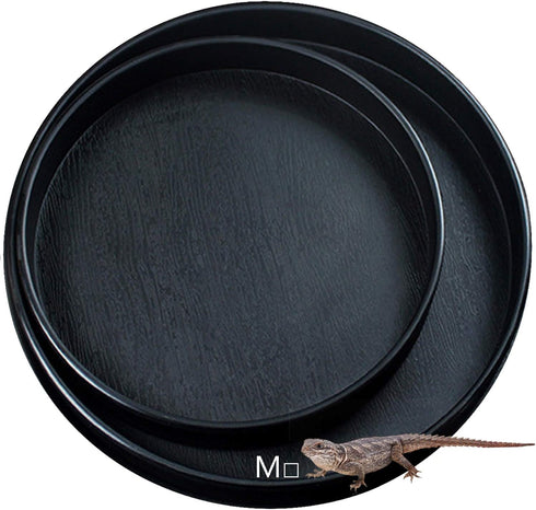 M Black Reptile Water Food Dish Bowl, Turtle Feeder Container