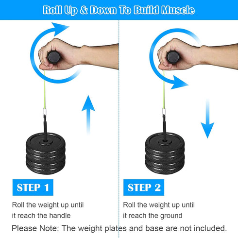 Forearm Wrist Roller Fitness Blaster, Arm Exerciser Wrist Trainer for Muscle Strength Workouts with Non-Slip Cushion
