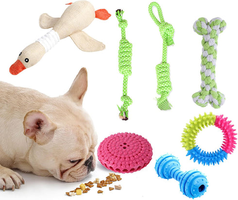 Techinal 10pcs Dog Chew Toy Cloth Rubber Toy For Aggressive Chewers Rubber Teether Toy For Training Cleaning