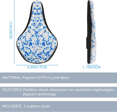 EHERDM Bike Seat Cushion for Men Women Padded Bicycle Saddle Cover Compatible with Mountain Road Stationary Bikes