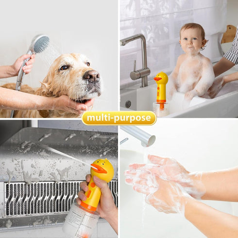 Electric Dog Cleaning Foam Machine, Automatic Soap Dispenser for Bath, Rechargeable Pet Shampoo Mixing Bottle, IPX7