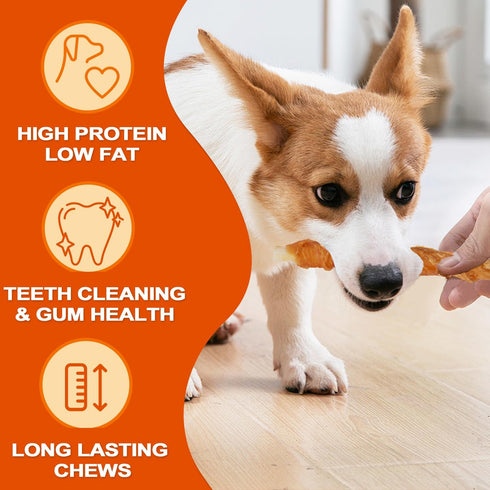 24OZ 4 1.5lb Amzey Chicken Wrapped Rawhides Dogs Treats, Rawhide Twist Chicken Hide Sticks, Puppy Training Snacks