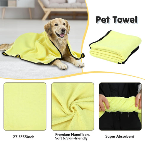Generic Kit(6Pcs) Dog Bath Grooming - Dog Brush for Shedding, Shampoo Brush, Double-sided Washing Glove, Toothbrush