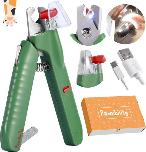 Reinvented Pet Nail Clippers, USB Rechargeable with LED Light, Razor Sharp Blade, Vets Recommended Tool for Dogs &