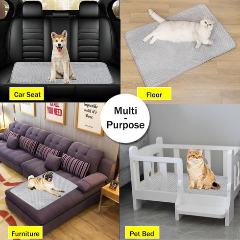 BAMY Cat Cooling Mat, Summer Dog Silk Pad, Self Cooling Cushion Washable Kitten Ice Blanket with Duck Strawberry