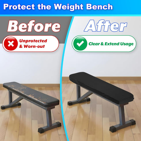 Easecos Weight Bench Cover, Gym & Workout Bench Protective Cover for Flat Exercise Sit-up Fitness Bench - Stretchy