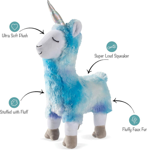 FRINGE STUDIO Dog Toy - Cool Blues Llamacorn Plush Pet Toy (289358)