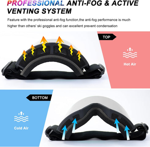 FMY Ski Goggles for Men, Women & Youth - Anti Fog UV400 Protection for Snowboarding