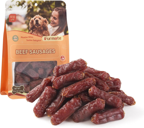 Soft Beef Sausage Dog Treats, Slow Roasted Beef Jerky for Dogs High