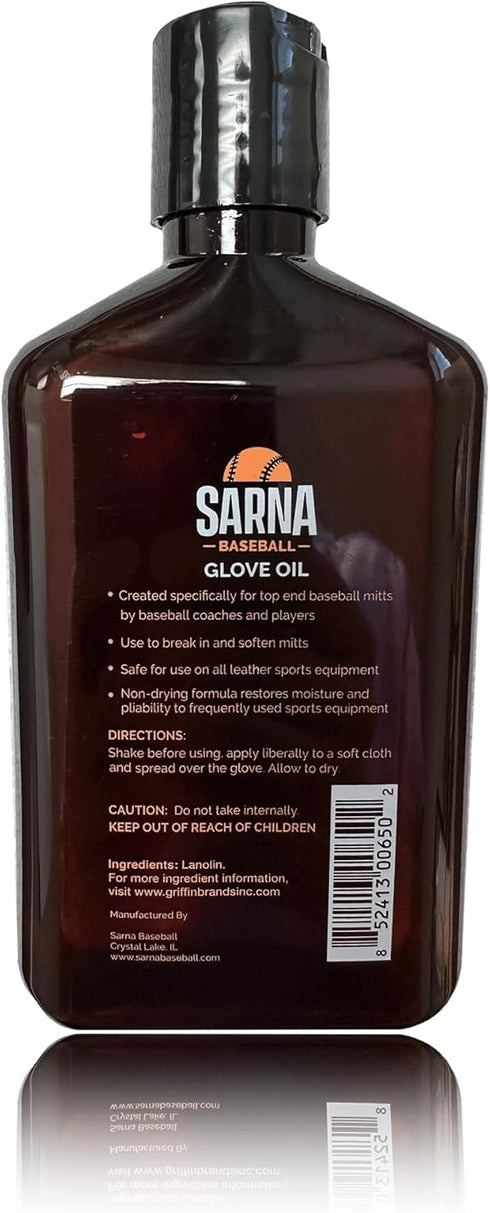 Softball Glove Oil - Softens and Hydrates Baseball Gloves and Mitts, Great for Breaking in New Equipment (8.0 oz)