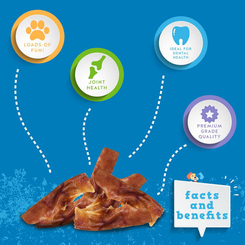 Jack & Pup Pig Ears Slivers, 1lb, Premium Natural Dog Chews, Healthy Odor Free Treats