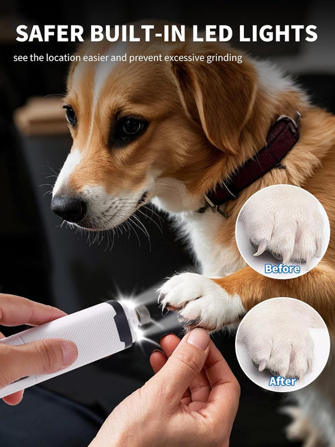 Dukuueie 3-Speed Trimmer New Upgraded Dog Nail Grinder with LED Lights, Electric Rechargeable Pet Nail for Small Medium