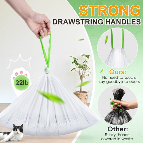 80 Count MW-SC01/SC02/SC09/ SC01-Y,Thick Bags,18" 12.6" Cat Litter Box Liners, Compatible with Meo Want Heavy Duty
