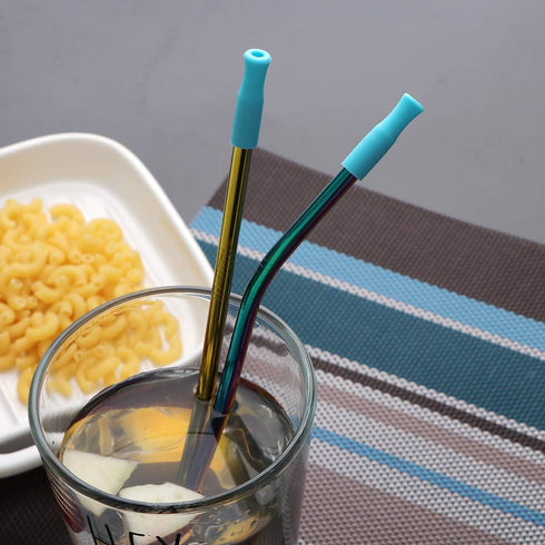 Travel Utensils Set with Case - Reusable Portable Cutlery Set, Stainless Steel 8pcs Including Knife, Fork, Spoon, Straws