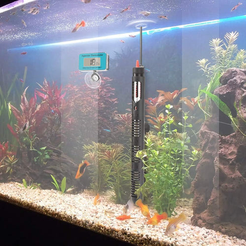 Aquarium Heater 300 Watt Submersible, Adjustable Temperature with Diving Thermometer and Protective Case