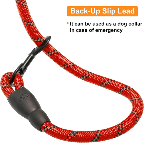 BEAUTYZOO Heavy Duty Rope Dog Leash 3 Pack, 6FT Nylon with Reflective Thread, Soft Padded Handle for Large Medium Dogs