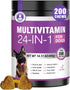 24-in-1 Dog Vitamins and Supplements 200 Ct Dogs Multivitamin Chewable Contain Chondroitin