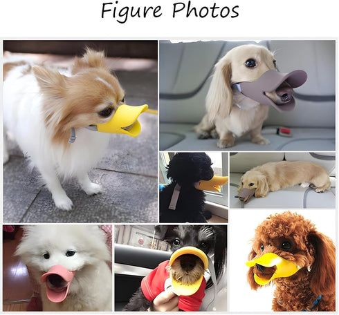NACOCO Anti-Bite Duck Mouth Shape Dog Covers, Bite-Proof Muzzle Masks Set (Yellow, S)