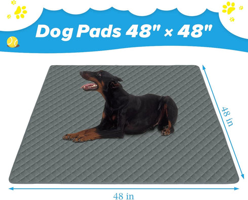 DOPLUSDO 48"x48" Washable Pee Pads for Dogs Reusable Puppy Pad Pet Training Pads, Waterproof Mat Non-Slip, Dog Pee Pad