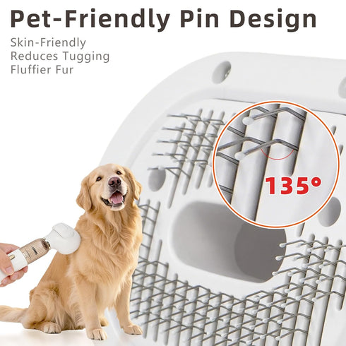 ZYPUIXK Dog,4-In-1 Vacuum Grooming Brush for Slicker Brush Kit for Shedding, Undercoat Deshedding Tool,Loose Hair