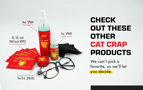 EK World Wide 3-Pack CAT Crap Paste Lens Cleaner Paste Anti-Fog Formula for Eyeglasses, Sunglasses, Camera Lenses