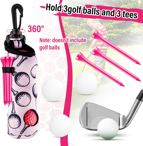 Liliful 12 Pcs Golf Accessories Kit, Includes Golf Tees, Towel, Ball Bag with Hook, Cleaner Brush, Divot Tool, Magnetic