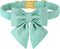 Maca Bates Dog Collar with Bow Bowtie for Dogs, Adjustable Breakaway Green Collars