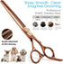 Professional Double Sided Dog Thinning Shears 7'' - 48 Teeth Blender Scissors, 25% Thinning Rate, Japan 440C (Bronze)