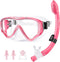 U PHITNIS Kids Snorkel Set - Dry Top Snorkeling Gear for Age 4-14, Childs Diving Mask with Big Eyes