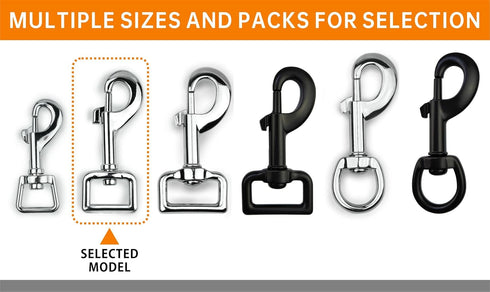 Garwor Heavy Duty Chrome Swivel Snap Hooks, 3/4", 4 Pcs, Trigger Clip Snaps for Dog Leashes & Crafts