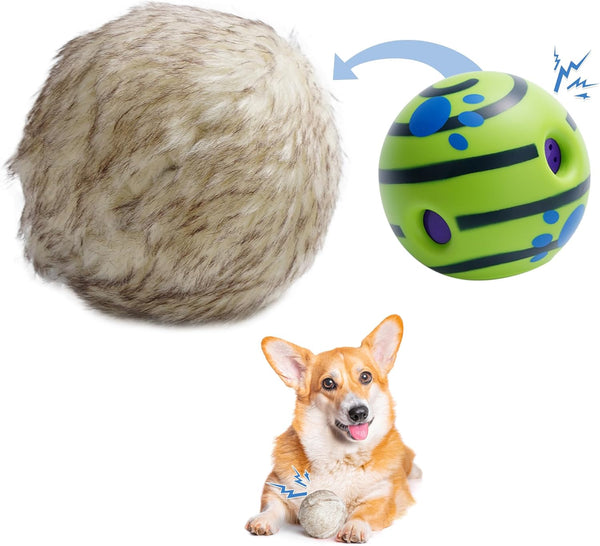 Nocciola Wobble Giggle Ball for Dogs, Interactive Squeaky Ball Toy for Small Medium Large Dogs, Fun Giggle Sounds