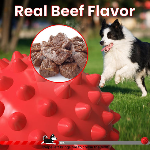 Apasiri Aggressive Chewers Dog Balls, Tough Spiky Rubber Pet Toys for Medium Breed Dogs