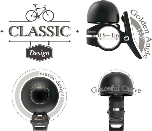 Sportout Copper Alloy Bike Bell, Classic Bicycle Bell with Loud Sound for Road, Mountain, City Bikes