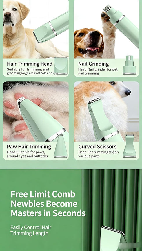 Generic trimmer4-in-1 Set, Pet Multi-Functional Hair Hair Removal Electric Shaver, Foot Bottom Hair Clipper, Hair