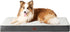 EHEYCIGA Orthopedic Dog Beds for Large Dogs, Removable Washable Cover for Crate, Beige, 35x23