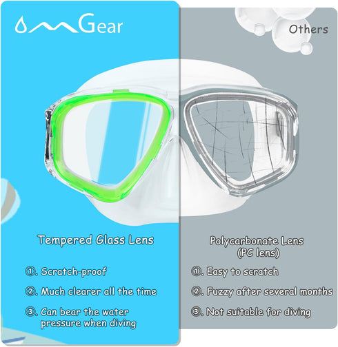 Goggles Kids Swimming Silicone Swim Mask, Snorkeling Gear with Tempered Glass and Cute Neoprene Mask Strap.