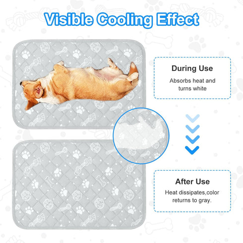 MH MYLUNE HOME Dog Cooling Mat, 20”x30” Cooling Pad for Dog/Cat, Arc-Chill Cooling Fiber, Foldable & Washable