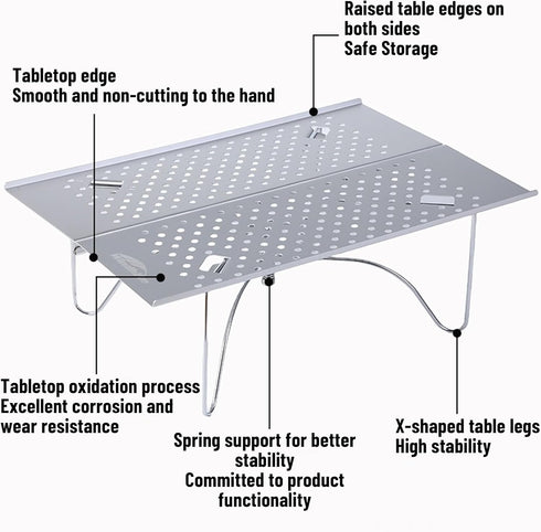 11oz 66lb Backpacking windhike Ultralight Small Folding Camping Table - Load Capacity Mini Table with Carry Bag