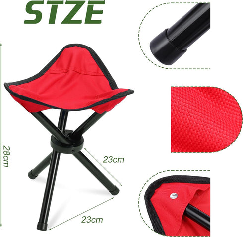 3 Pack Beeveer Folding Camping Stool Portable Small Collapsible Chair Tripod Stool Hiking Chair for Fishing, Beach