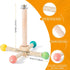 FrgKbTm Rotating Bird Perches Toy, Interactive Spinning Parrot Parakeet Toys, Wooden Exercise Stand Bird Cage