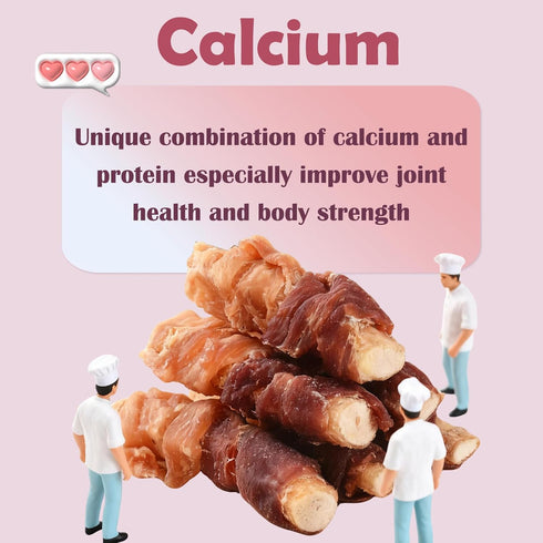 ASMPET Dog Treats Bones, Chicken & Duck Wrapped Beef Cartilage, Rawhide Free & Grain Free Dog Snacks