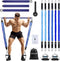 Hommie Portable Pilates Bar Kit with Resistance Bands for Men and Women, Upgraded 3 Section Bar for Home Gym