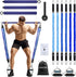 Hommie Portable Pilates Bar Kit with Resistance Bands for Men and Women, Upgraded 3 Section Bar for Home Gym