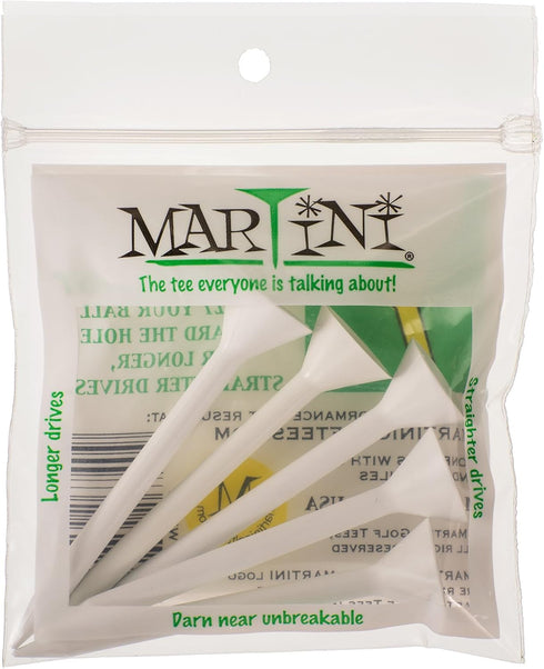 ProActive Sports Martini Golf 3-1/4" Durable Plastic Tees, 5-Pack (White)