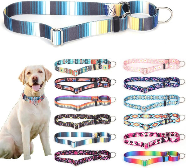 Weimostar Martingale Collar for Dogs, Heavy Duty Adjustable Buckle, No Pull Soft Nylon Puppy Collar for Small Medium