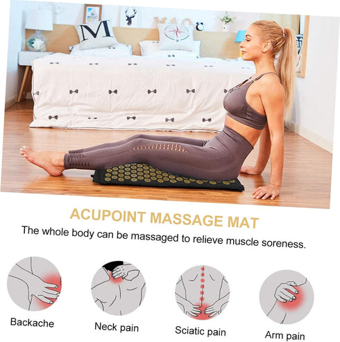 2pcs Set Yoga Massage Mat Comfortable Pillow Bag for Fatigue Relief Lightweight Portable Design for Stress Relief