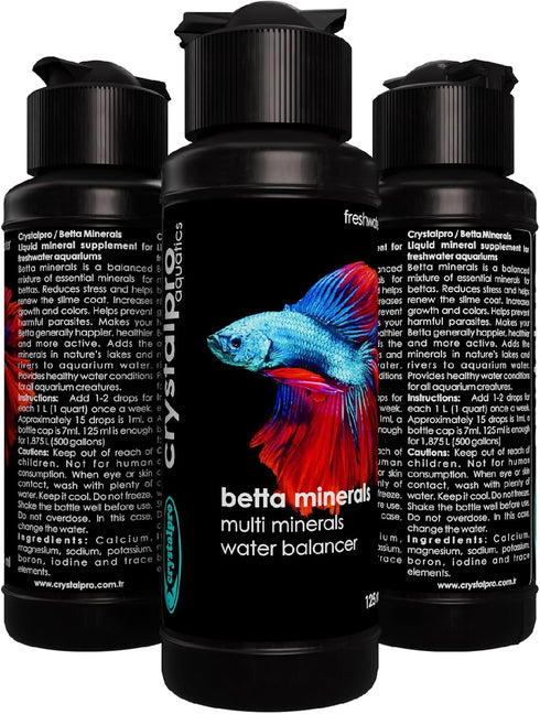 Betta Minerals 4.22 Oz Concentrated Additive for Betta Fish Tank Care - Improves Health, Reduces Stress