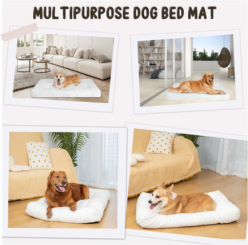 KROSER Deluxe Dog Crate Bed, Soft Reversible Dog Crate Pad, Machine Washable Pet Cage Mattress for Small to Jumbo Dogs